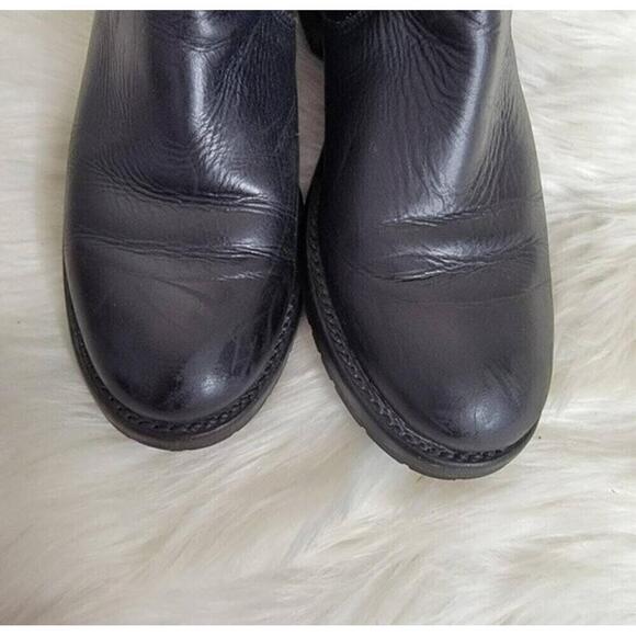 Frye Natalie Classic Short Engineer Leather Moto Boots Black 8.5 - Picture 6 of 13